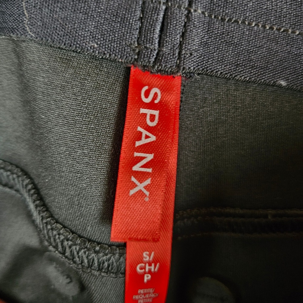 Spanx Womens Faux Leather Moto Leggings Black Petite Small S/P Pull On Pants - Picture 6 of 9